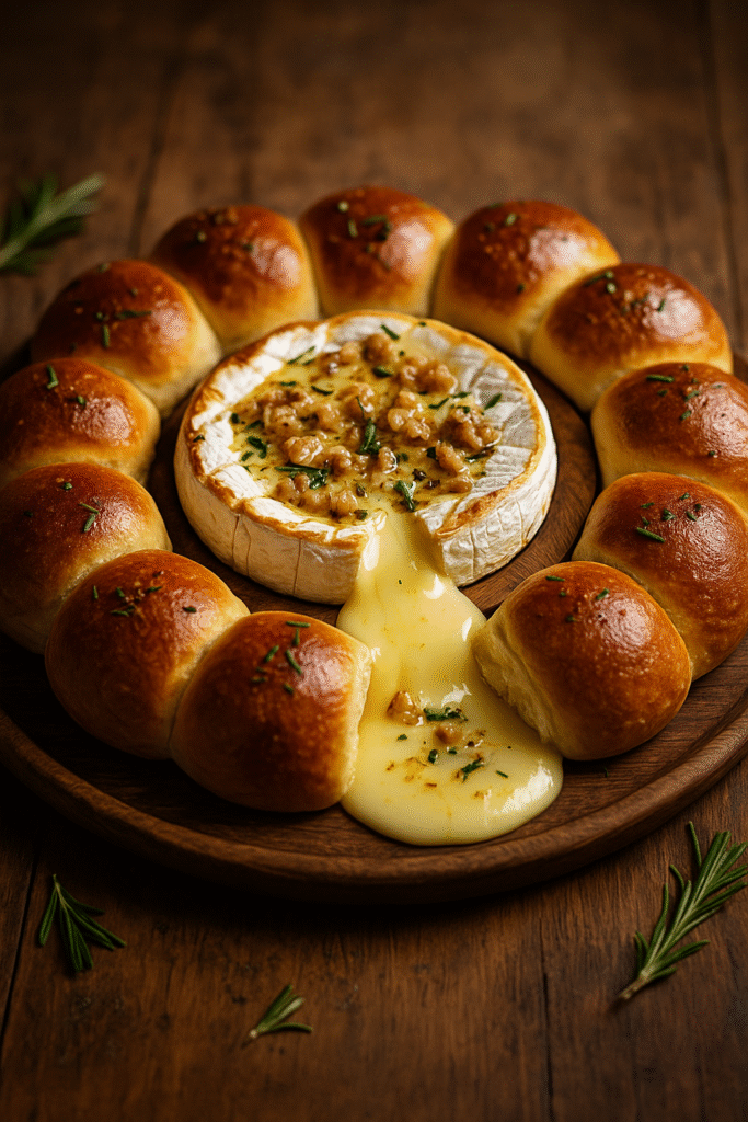 Baked Camembert with Brioche-Wreath