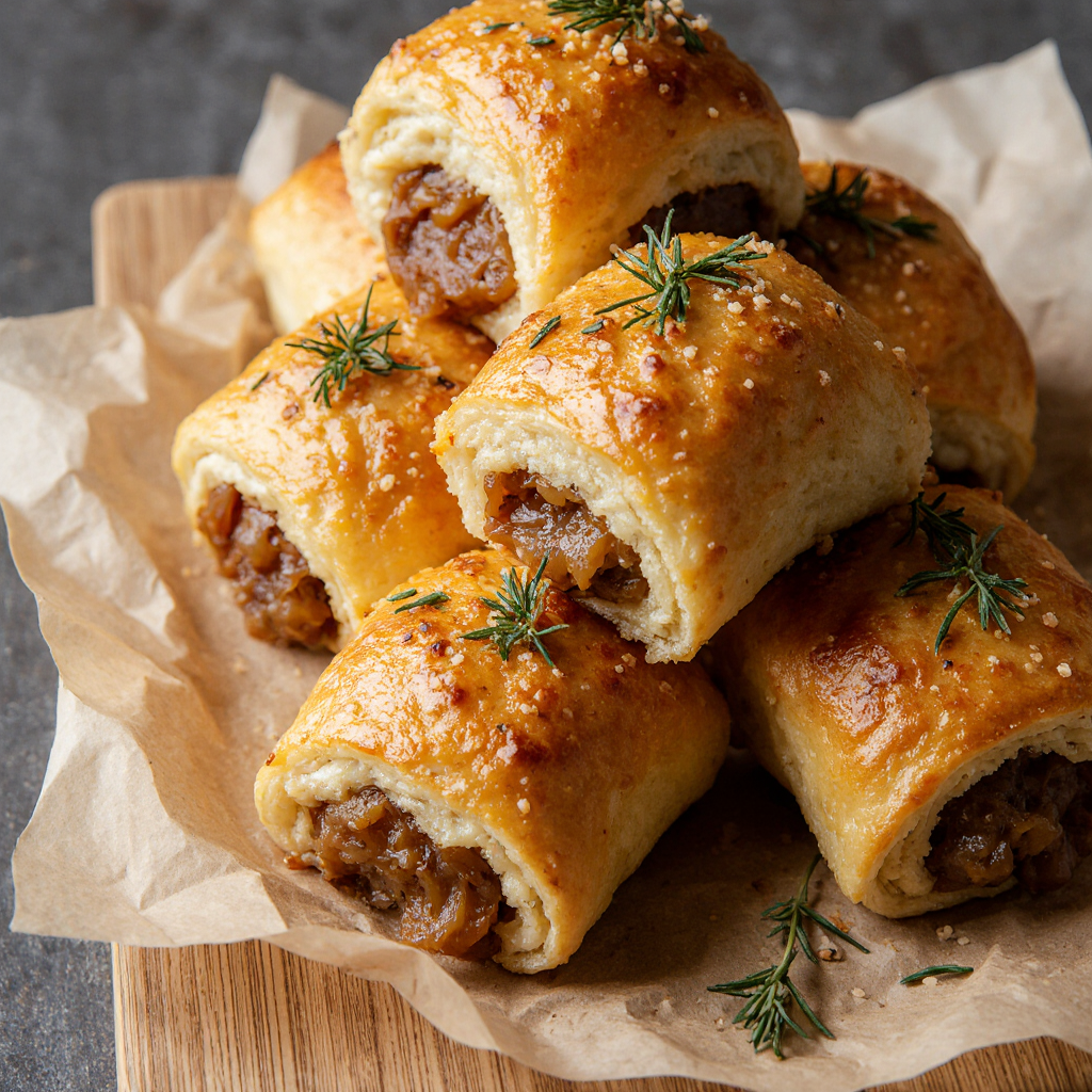 Caramelized Onion & Thyme Sausage Rolls