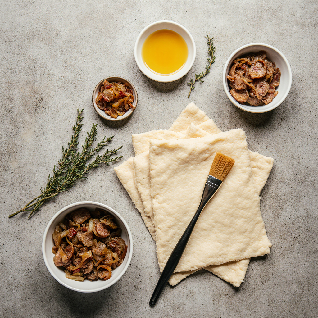 Caramelized Onion & Thyme Sausage Rolls