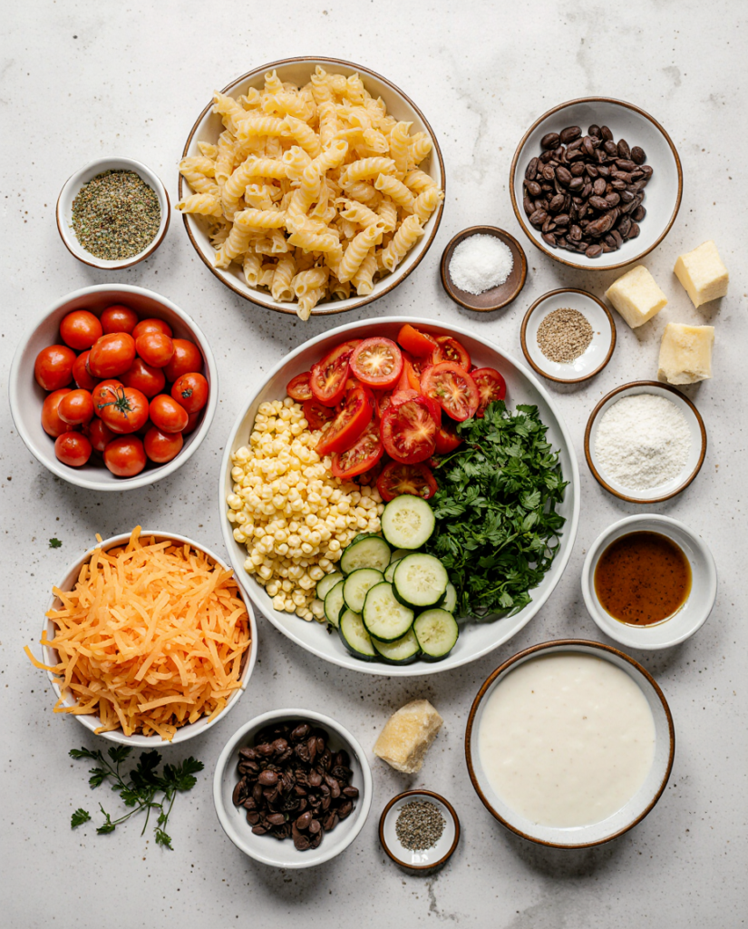 Cheesy Veggie Pasta Salad